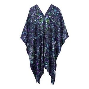 $479 PINEDA COVALIN 100% Silk OS SILK SHAWL Poncho TRIP TO MICTLAN Day of Dead d